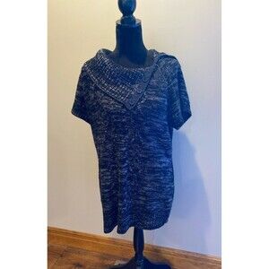 No Boundaries Sweater Dress Jr Size XL 15-17 Black Gray Cable Knit Cowl Neck
